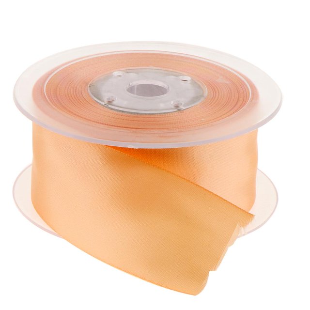 Cinta de raso de poliéster de doble cara de 15 metros para envolver regalos de fiesta artesanal 38 mm Albaricoque Zulema Lado doble cinta de poliéster