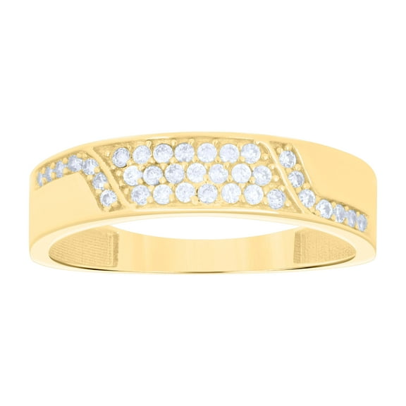 10kt Real Yellow Gold Womens Cubic-Zirconia Fashion Ring