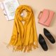 thumbnail image 4 of Bufanda Pashmina Unisex De Otoño E Invierno, Chales Informales De Color Sólido, Bufanda Cálida Con Borlas Para Oficina, Avión Y Restaurante Advancent AP006881-07, 4 of 4