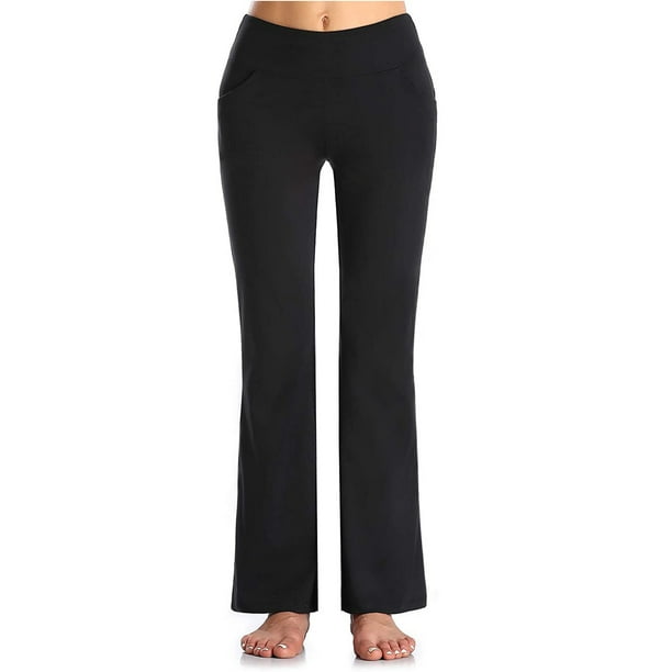 Womens Flare Bootcut Yoga Pants Hight Waisted Tummy Control Workout Bell  Bottom Leggings Athletic Wide Leg Pants 