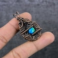 thumbnail image 4 of Natural Mosaic Jasper Gemstone Copper Wire Wrap Gift Jewelry Pendant 1.89", 4 of 4