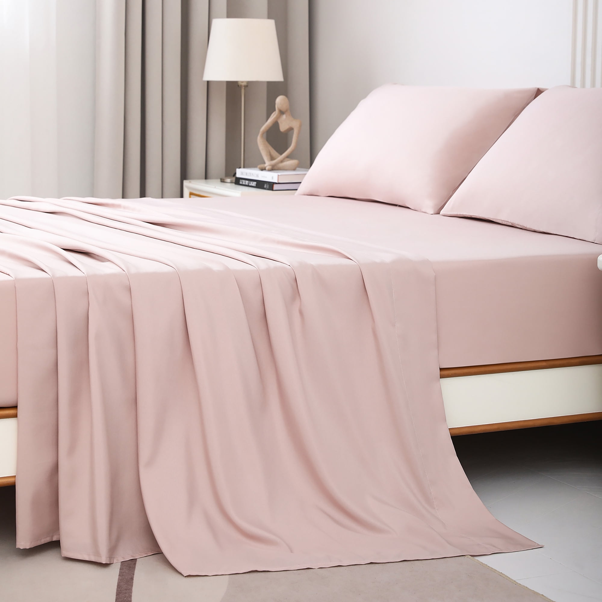 JOHNPEY Cooling Bamboo Bed Sheets,Silky Soft Bed Sheets for Full Size