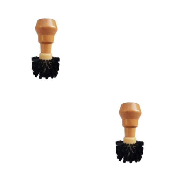 Kearding Cepillo de limpieza de café manipulado, máquina amoladora con mango, herramientas de Barista para quitar el polvo, suministros para para cuenco de 58 mm 2Conjunto