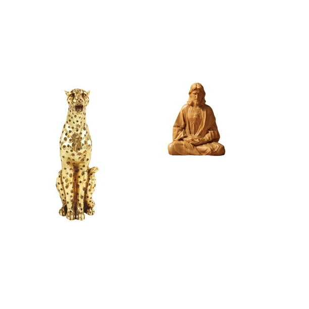Figura de guepardo,Figura de guepardo dorado,adorno de escritorio moderno,Estatua del Corazón de Jesús,Estatua del Sagrado Corazón de Jesús para decoración del hogar,Figura católica de