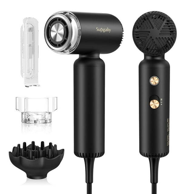 Hair Dryer, 110,000 RPM High-Speed Ionic Blow Dryer for Fast Drying, Lightweight Portable Hairdryer with Diffuser Magnetic, Travel Small Blowdryer, Lo