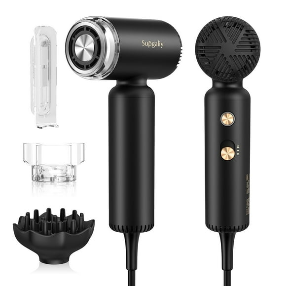 Hair Dryer, 110,000 RPM High-Speed Ionic Blow Dryer for Fast Drying, Lightweight Portable Hairdryer with Diffuser Magnetic, Travel Small Blowdryer, Lo