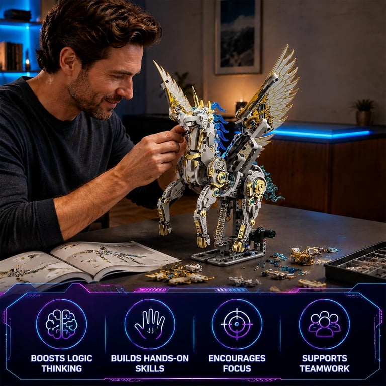 Remocguys Mechanical Unicorn Building Set Compatible with Lego