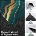 thumbnail image 3 of Teal Gold Wave Marble Pattern Kitchen Rugs Sets Of 3,Kitchen Runner Rugs Non Skid Washable,Decorative Kitchen Floor Mats for Kitchen,Sink,Laundry,17"x30"+ 17"x47" + 17"x59", 3 of 6