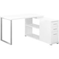 thumbnail image 1 of Pemberly Row Modern Computer Desk Home Office Corner L-Shape in White, 1 of 4