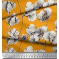 thumbnail image 2 of Soimoi Orange Cotton Poplin Fabric Cotton Ball Floral Printed Craft Fabric by the Yard 56 Inch Wide, 2 of 3