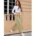 thumbnail image 6 of Women's Wide Leg Pants with Pockets Casual Sweatpants Elastic Waist Drawstring Comfy Lounge Flowy Pants, 6 of 6