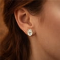 thumbnail image 5 of 2Ct Pear Cut Lab Created Diamond Solitaire Stud Earrings 14K Yellow Gold Plated, 5 of 6