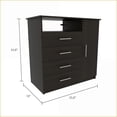 thumbnail image 2 of Bedroom Furniture Set for Storage, 2-Piece 4-Drawer Dresser + Nightstand, Black | Particle Board, 2 of 9