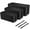 Black, variant on White Cable Management Boxes Set of 3 with Wire Ties for Desk and Entertainment Areas
