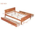 thumbnail image 3 of Full Size Platform Bed with 4 Drawers, Wooden Sleigh Bed with Streamlined Headboard & Footboard, Solid Wood Bed Frame with Slats Support, No Box Spring Needed, Oak, 3 of 9