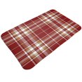 thumbnail image 1 of Felpudo a cuadros escoceses de color rojo, marrón y blanco, antideslizante, lavable, para interior y exterior, para puerta de entrada navideña, para baño, cocina, patio, decoración navideña del, 1 of 6