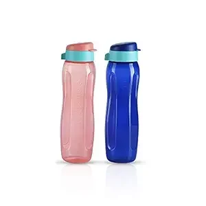 Tupperware Plastic Water Bottle, 750ml, Set of 2, Blue And Pink