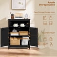 thumbnail image 6 of Bathroom Storage Cabinet, Wooden Free Standing Storage Organizer with 2 Doors & 1 Open Compartment, Adjustable Shelf,Floor Cabinet for Bathroom, Living Room, Hallway, Black, 6 of 18