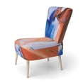 thumbnail image 2 of Designart "Abstract Orange And Blue Junction" Upholstered Modern Accent Chair and Arm Chair, 2 of 5