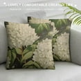 thumbnail image 3 of Shiartex  Vintage Victorian White Hydrangea Floral Throw Pillow Cover Modern Warm Pillow Cases Square for Home Decor Bedroom Sofa Living Room Cushion Cover, 3 of 5