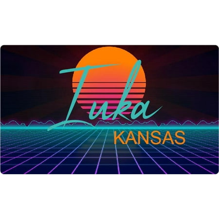 

Iuka Kansas 4 X 2.25-Inch Fridge Magnet Retro Neon Design