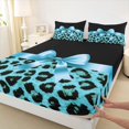 thumbnail image 3 of Homewish Cartoon Ribbon Bowknot 3pcs Twin Sheet Sets For Children Teens Girls,Abstract Cheetah Print Twin Fitted Sheet,Dreamy Princess Breathable Flat Sheet,Microfiber Bedroom Decor, 3 of 7