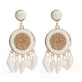 thumbnail image 2 of harmtty 1 Pair Women Hanging Earrings Braided Easy to Match Anti-allergy Round Shape Beads Tassel Contrast Color Drop Earrings for Beach, 2 of 8