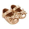 thumbnail image 6 of Zanarzt Baby Walking Shoes Girl Baby Girl Mary Jane Flats Non-Slip Soft Sole Princess Shoes with Bowknot for Wedding Baptism Party Gold,US 3, 6 of 8
