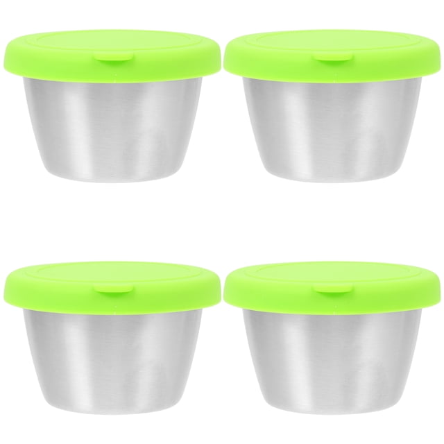 juegos de platos para salsa de cocina, tazas para salsa casera, tazas para condimentos y salsas para refrigerios con tapas