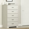 thumbnail image 2 of South Shore Prairie, Farmhouse 5-Drawer Chest, Winter Oak, 2 of 10