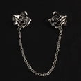 thumbnail image 5 of Retro Rose Flower Tie Clip for Men Women Dangle Hanging Chain Tassel Flowers Floral Neckties Clips for Wedding Anniversary Formal Business Suit Shirt Collar Lapel Accessories, 5 of 7