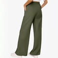 thumbnail image 5 of Women's Drawstring High Waist Pants Straight Leg Casual Trousers with Pocket for Loungewear and Travel Summer Palazzo Pants Flowy Beach Lounge Pants with Pockets, 5 of 6