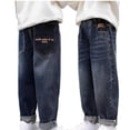 thumbnail image 6 of Boys Baggy Jeans Size 18-20 Elastic Waist Pull on Baggy Demin Jeans Relaxed Fit Stretchy Soft Trousers Streetwear Back To School, 6 of 6