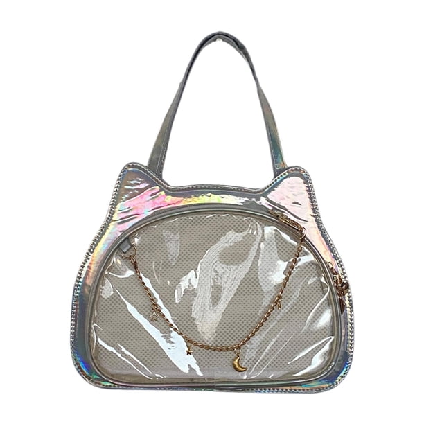 Bolso de hombro Ita Y2K con correa de hombro ajustable y desmontable para niñas. Plata