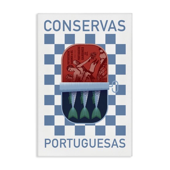 Stupell Industries Portuguese Canned Fish Food & Beverage Painting Gallery Wrapped Canvas Art Print Wall Art, 16 x 24