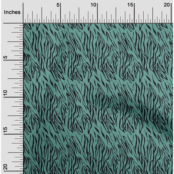 oneOone Georgette Viscose Dusty Teal Green Fabric Tiger Animal Skin Diy Clothing Quilting Fabric Print Fabric By Yard 42 Inch Wide