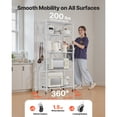thumbnail image 3 of KFFKFF 5-Tier Foldable Storage Shelf, 28 W x 15 D x 64 H Inch Metal Rack Shelving Unit, Durable Organizer with Wheels & Hooks for Pantry, Kitchen, Garage, Basement, White, 3 of 9