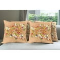 thumbnail image 6 of Ambesonne Floral Throw Pillow Cover 4 Pack, Summer Sale Banner Art, 18", Orange Red and White, 6 of 7