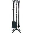 thumbnail image 1 of Dagan 5817 Twist Design Wrought Iron Fireplace Tool Set, Black - 5 Piece, 1 of 1