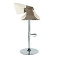 thumbnail image 5 of Symphony Adjustable Bar Stool, Chrome Bar Stools, Bar Chairs, Swivel Bar Stools, Bar Stools Set of 2 (Light Grey Wood, White), 5 of 6