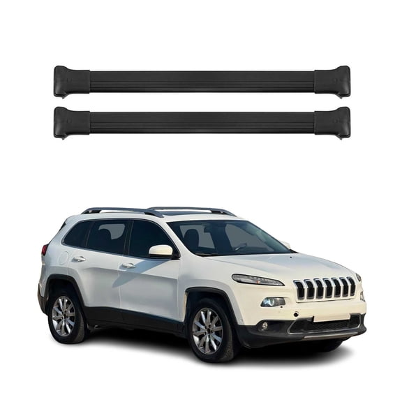 Roof Rack Cross Bars Luggage Carrier for Jeep Cherokee 2014-2023 Black 2x