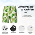 thumbnail image 2 of Kdxio Avocado And Tropical Palm Leaves Print Men's Swim Trunks with Compression Liner 7 Inch Inseam Quick Dry Swim Shorts, 2 of 5