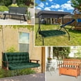 thumbnail image 2 of Porch Swing Cushions, Swing Cushions 3 Seater Replacement with Backrest, Thicken 4" Waterproof Bench Pad Cushions, Outdoor Loveseat Cushions Non-Slip Chairs Pad (Dark Green), 2 of 6