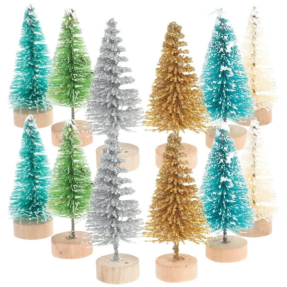 Gymnture 60 Colorful Sisal Trees with Wood Base for DIY Bonsai (4.5cm)