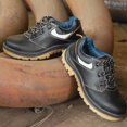 thumbnail image 3 of Steel Toe Work Shoes for Men Cowhide Leather Breathable Safety Shoes Slip Resistant Thick Sole Built in with Steel Man Work Boots for Home Decor Factory Construction Site Industry, 3 of 7