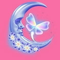 thumbnail image 2 of Girl's Lost Gods Airbrushed Half Crescent Moon Butterfly Graphic Cropped T-Shirt Light Pink Small, 2 of 3