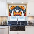 thumbnail image 5 of Yayeee Kitchen Curtains Tier Pair Light Filtering 27"x24" Rod Pocket Short Cafe Window Panel, Abstract Wavy, 5 of 7
