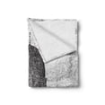 thumbnail image 2 of City Soft Flannel Fleece Throw Blanket, Vintage Old Engraved Sketchy Drawing with Dome of Rock in Israel, Cozy Plush for Indoor and Outdoor Use, 70" x 90", Charcoal Grey White, by Ambesonne, 2 of 6
