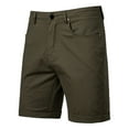 thumbnail image 4 of USNSM Men's Stretch Chino Short Slim Fit 10" Inseam Flat Front Shorts Summer Cotton Elastic Waist Casual Shorts with Pocket Green 32, 4 of 6