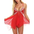 thumbnail image 3 of PALACLOTH Spaghetti Strap Lace Lingerie Nightwear Ladies Babydoll Sleepwear Dress, 3 of 5